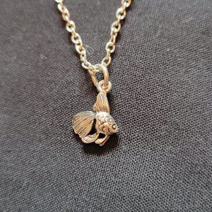 Dainty Angel Fish on Fine Sterling Necklace, Fish Silver Pendant, 18 inch chain